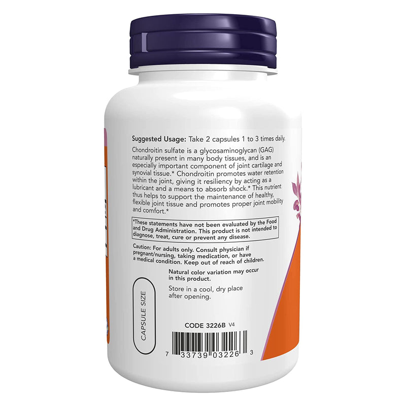 NOW Foods Chondroitin Sulfate 600 mg 120 Capsules - DailyVita