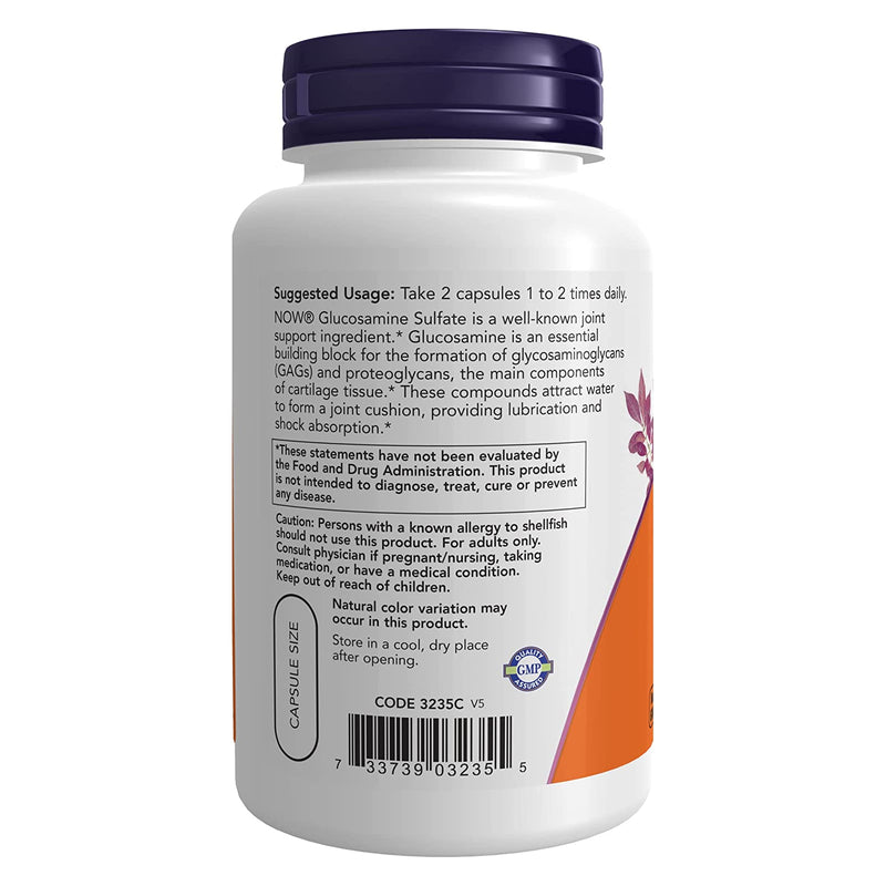 NOW Foods Glucosamine Sulfate 750 mg 120 Veg Capsules - DailyVita