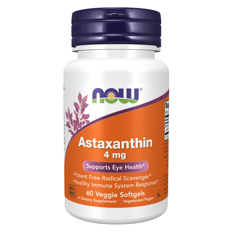 NOW Foods Astaxanthin 4 mg 60 Veggie Softgels - DailyVita