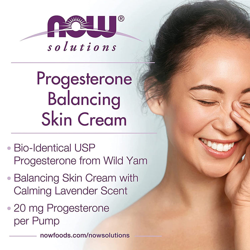 NOW Foods Progesterone from Wild Yam with Lavender Balancing Skin Cream 鈥?3 oz - DailyVita
