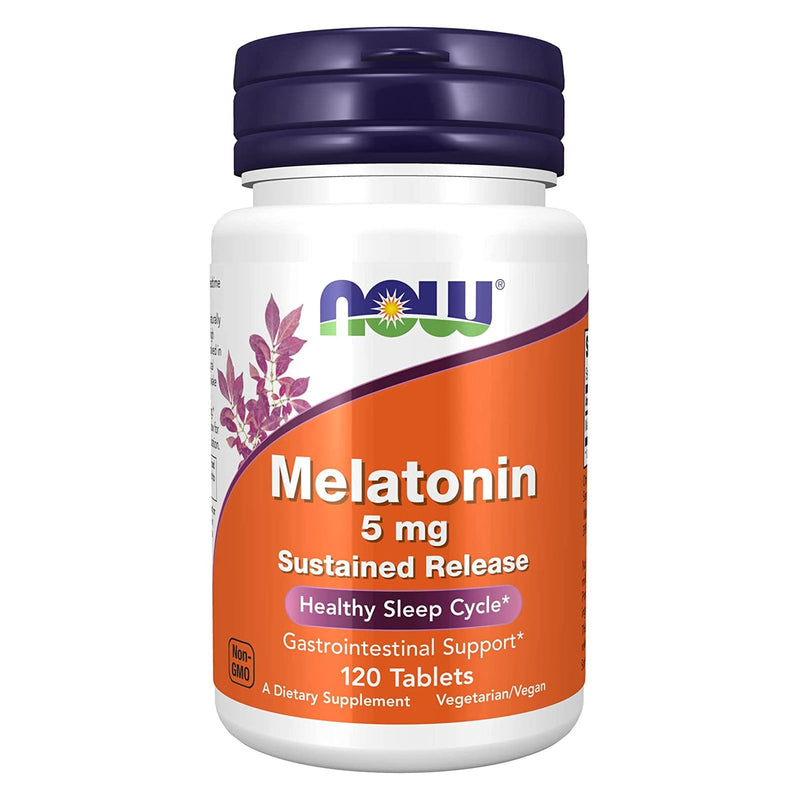 NOW Foods Melatonin 5 mg Sustained Release 120 Tablets - DailyVita