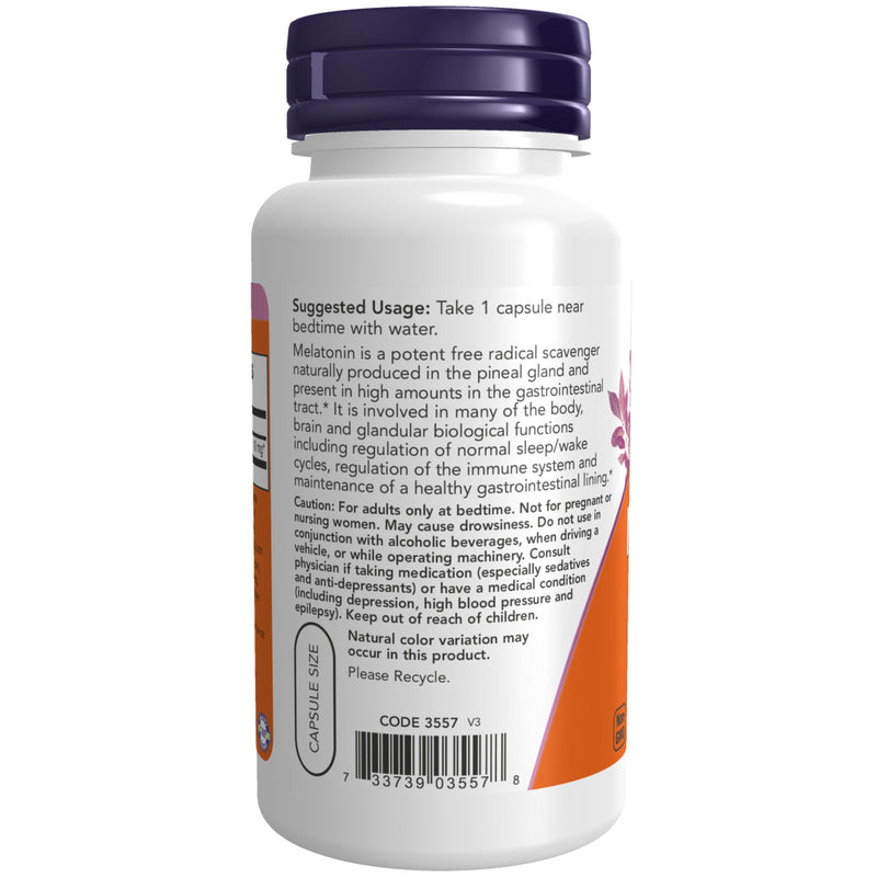 NOW Foods Melatonin Extra Strength 10 mg 100 Veg Capsules - DailyVita