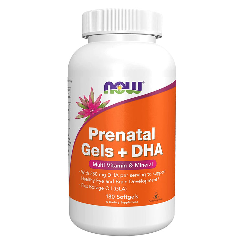 NOW Foods Prenatal Gels + DHA 180 Softgels - DailyVita