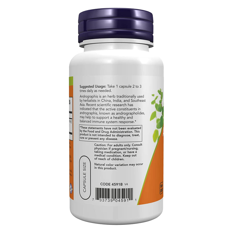 NOW Foods Andrographis Extract 400 mg 90 Veg Capsules - DailyVita