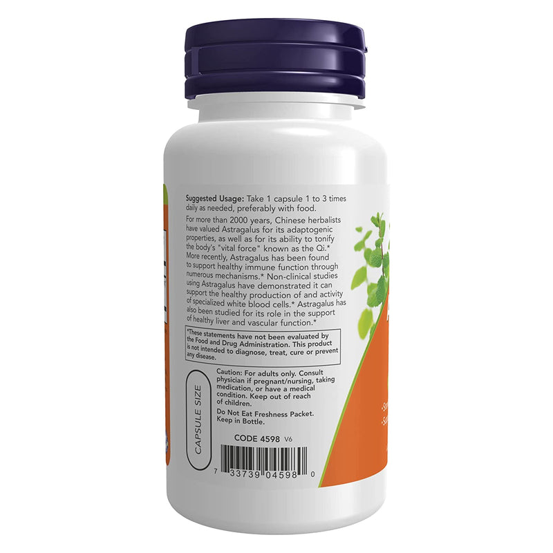 NOW Foods Astragalus Extract 500 mg 90 Veg Capsules - DailyVita