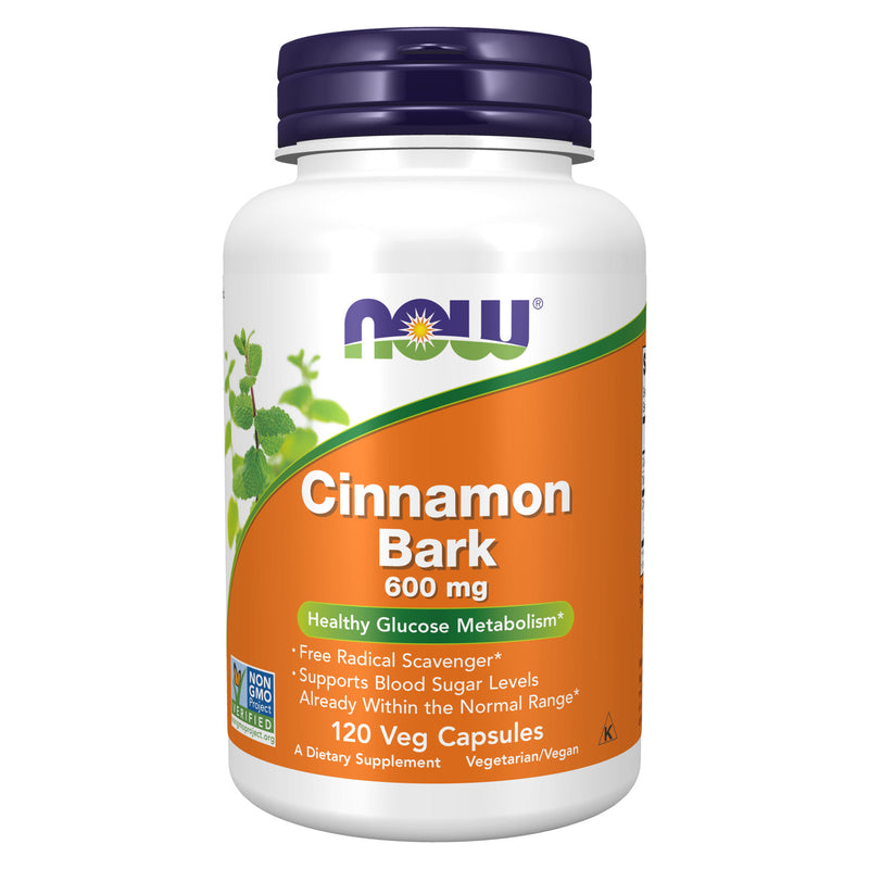 NOW Foods Cinnamon Bark 600 mg 120 Veg Capsules - DailyVita