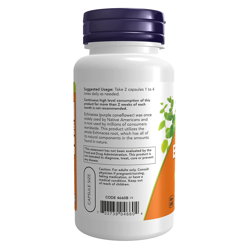 NOW Foods Echinacea 400 mg 100 Veg Capsules - DailyVita