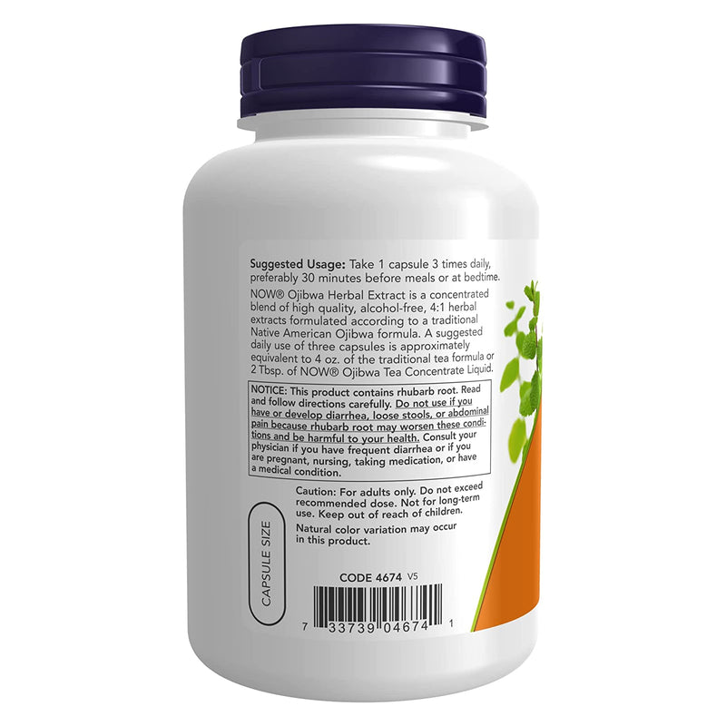 NOW Foods Ojibwa Herbal Extract 450 mg 180 Veg Capsules - DailyVita