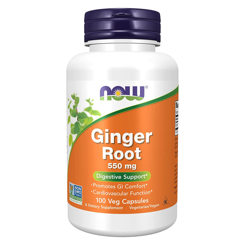 NOW Foods Ginger Root 550 mg 100 Veg Capsules - DailyVita