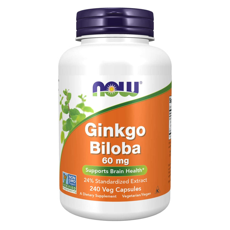 NOW Foods Ginkgo Biloba 60 mg 240 Veg Capsules - DailyVita