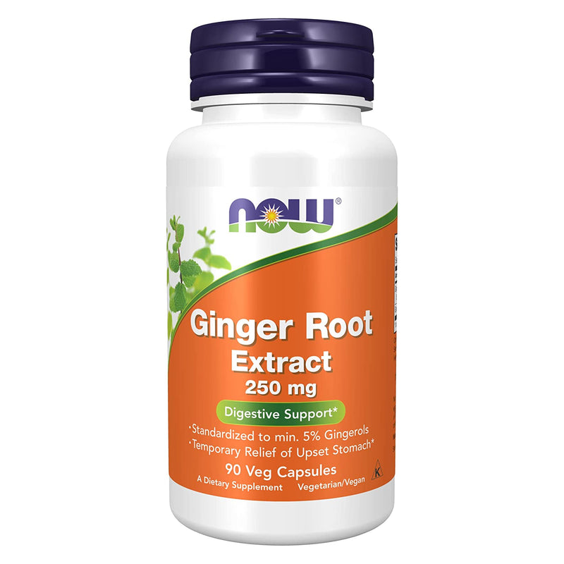 NOW Foods Ginger Root Extract 250 mg 90 Veg Capsules - DailyVita