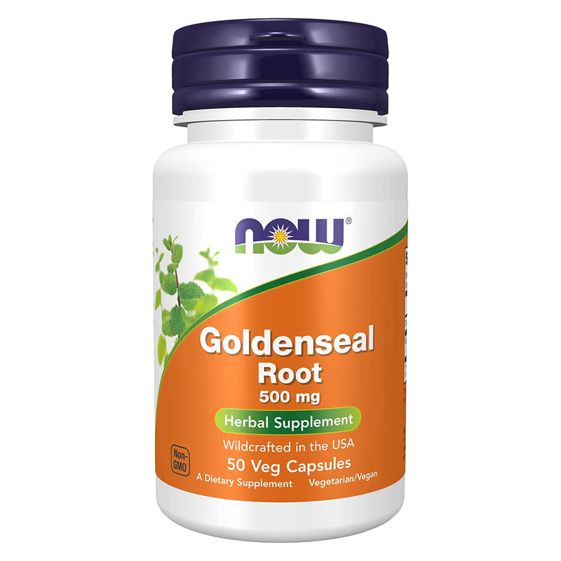NOW Foods Goldenseal Root 500 mg 50 Veg Capsules - DailyVita