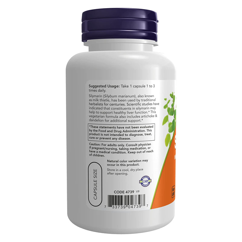 NOW Foods Silymarin Double Strength 300 mg 100 Veg Capsules - DailyVita