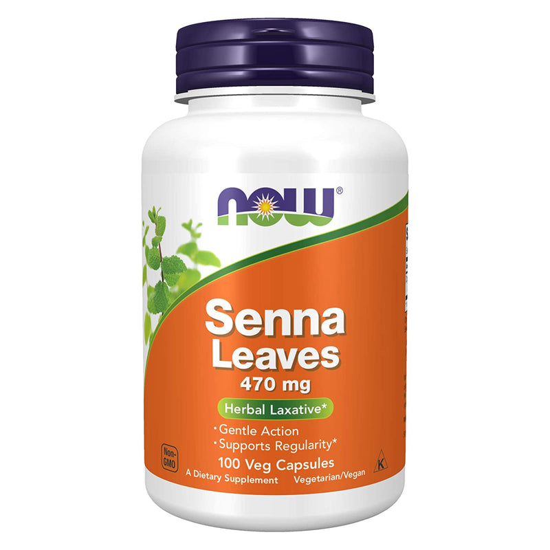 NOW Foods Senna Leaves 470 mg 100 Veg Capsules - DailyVita