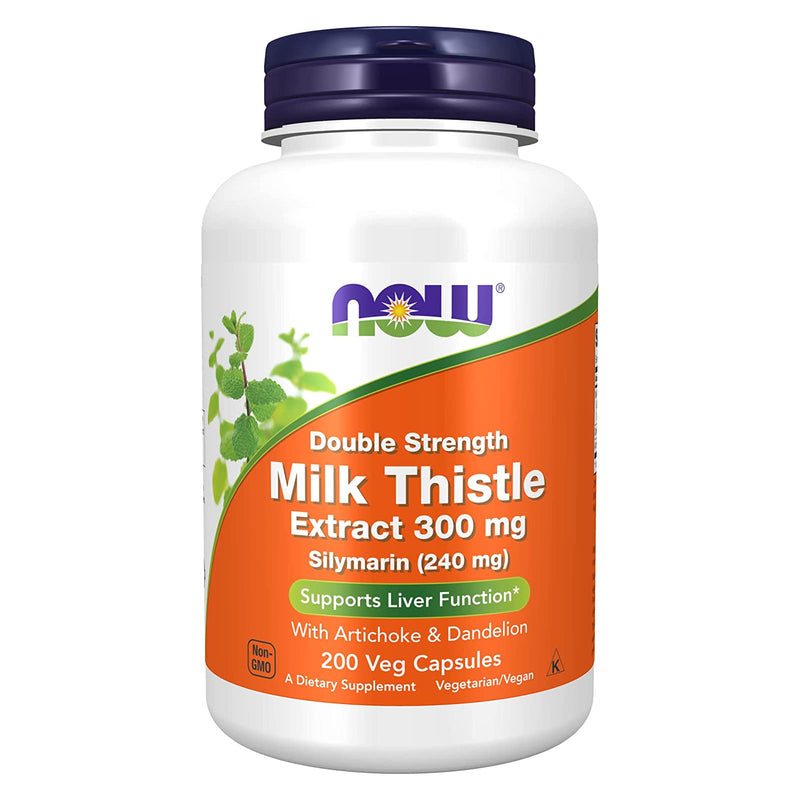 NOW Foods Milk Thistle Extract Double Strength 300 mg 200 Veg Capsules - DailyVita