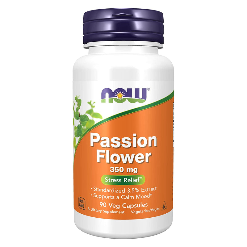NOW Foods Passion Flower 350 mg 90 Veg Capsules - DailyVita