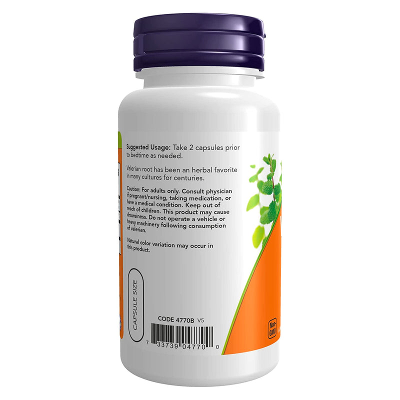NOW Foods Valerian Root 500 mg 100 Veg Capsules - DailyVita