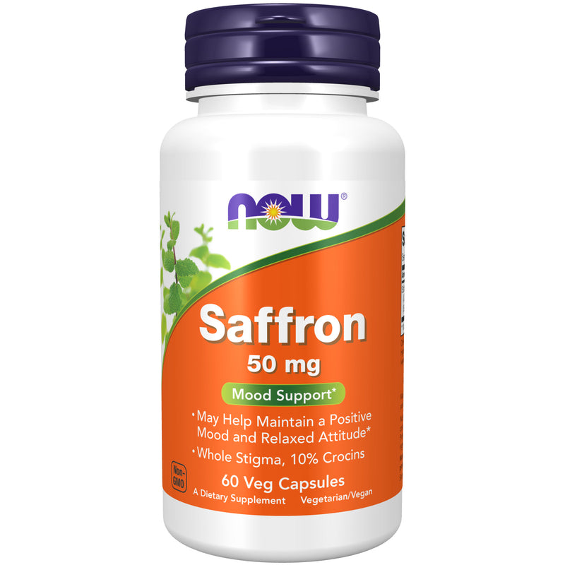 NOW Foods Saffron 50 mg 60 Veg Capsules - DailyVita