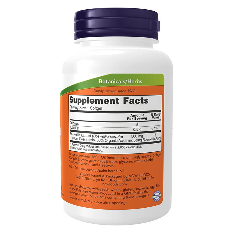 NOW Foods Boswellia Extract 500 mg 90 Softgels - DailyVita