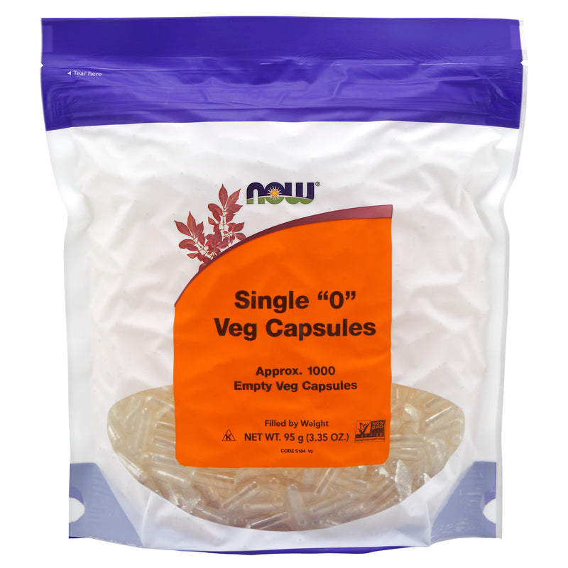 NOW Foods Empty Capsules Vegetarian Single 0" 1000 Veg Capsules" - DailyVita