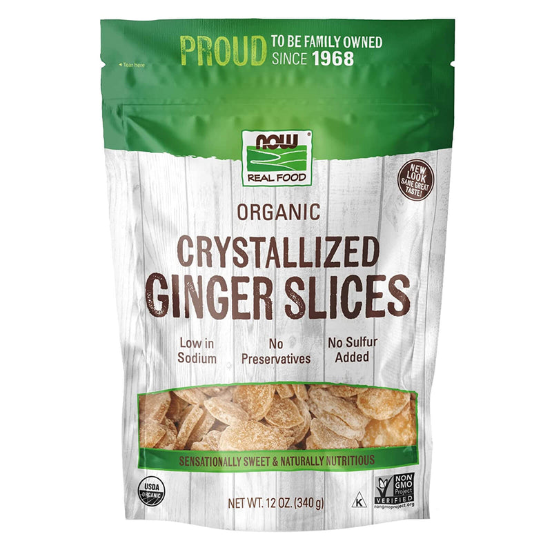 NOW Foods Ginger Slices Crystallized & Organic 12 oz - DailyVita
