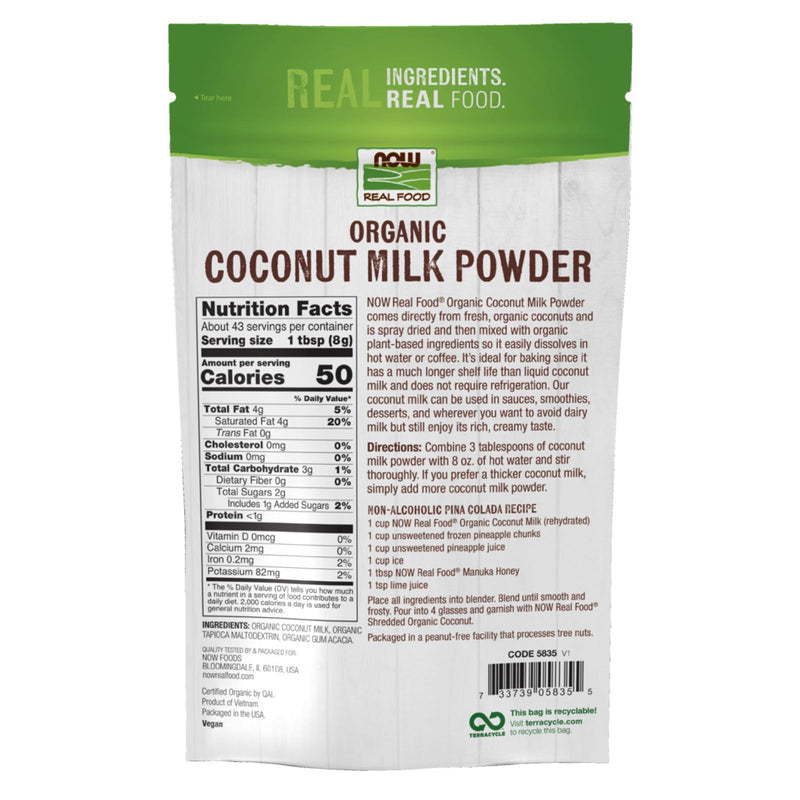 NOW Foods Coconut Milk Organic Powder 12 oz - DailyVita