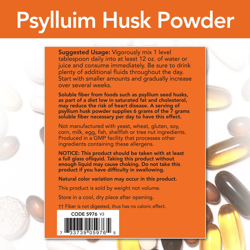 NOW Foods Psyllium Husk Powder 12 lbs. - DailyVita