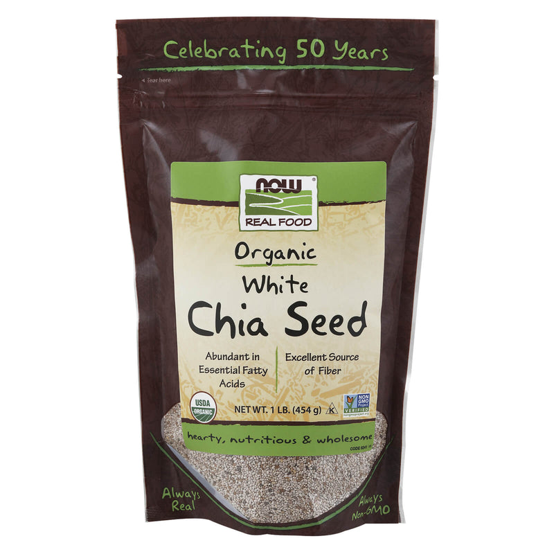 NOW Foods White Chia Seed Organic 1 lb - DailyVita