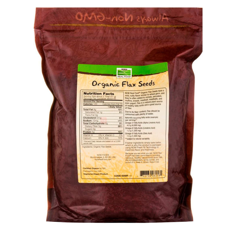 NOW Foods Flax Seeds Organic 2 lbs. - DailyVita