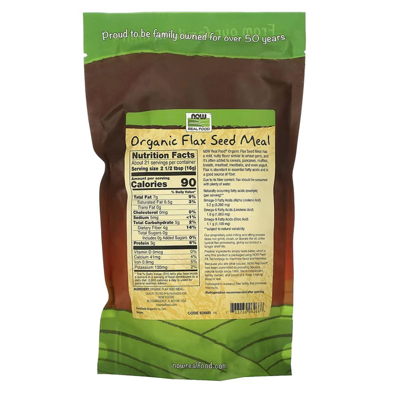 NOW Foods Flax Seed Meal Organic 12 oz - DailyVita