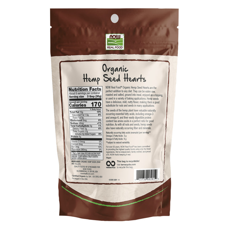 NOW Foods Hemp Seed Hearts Organic 8 oz - DailyVita