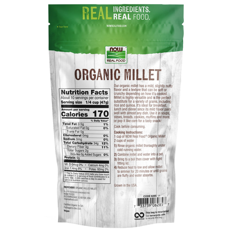 NOW Foods Millet Organic 16 oz - DailyVita