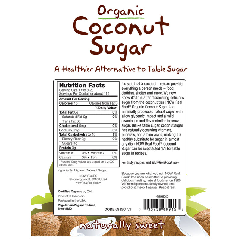 NOW Foods Coconut Sugar Organic 16 oz - DailyVita