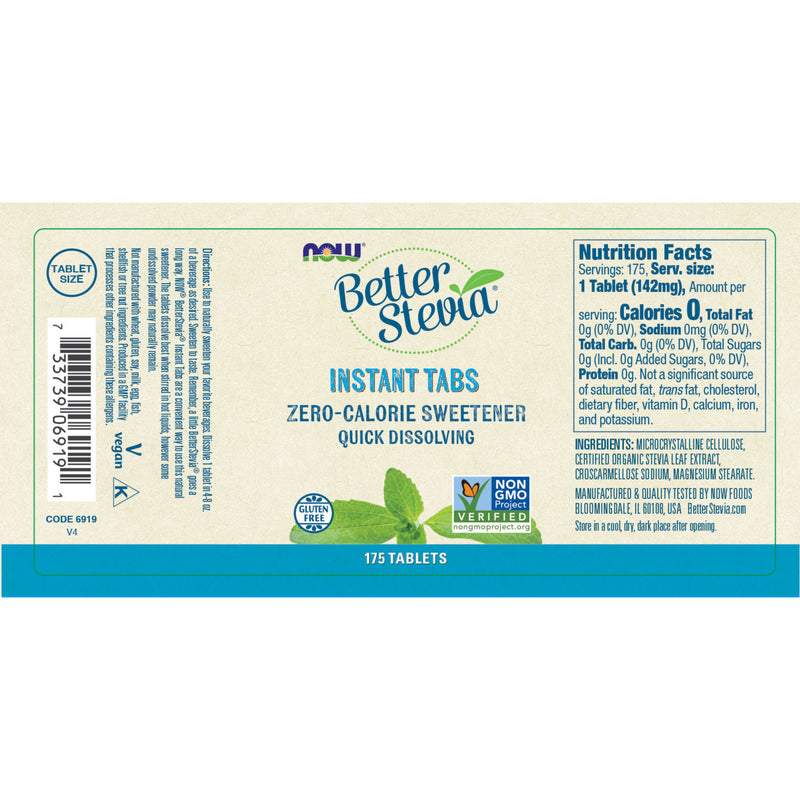 NOW Foods BetterStevia Instant Tabs 175 Tablets - DailyVita