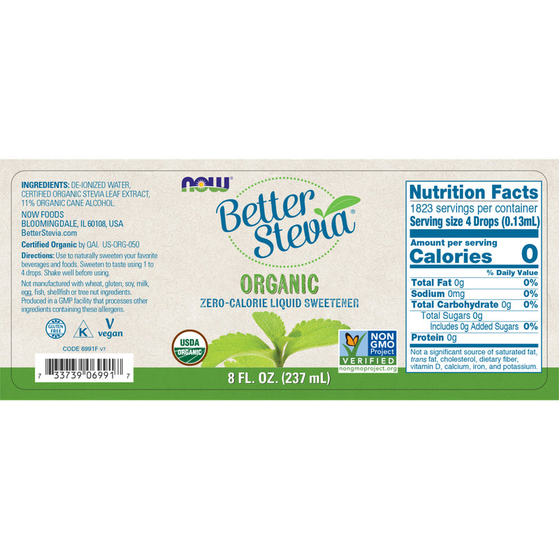 NOW Foods BetterStevia Liquid Organic 8 fl oz - DailyVita