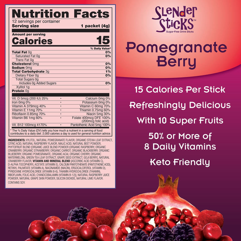 NOW Foods Pomegranate Berry Slender Sticks 12/Box - DailyVita