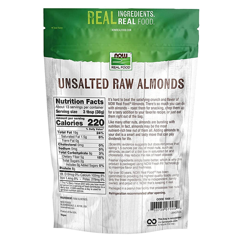 NOW Foods Almonds Raw & Unsalted 16 oz - DailyVita