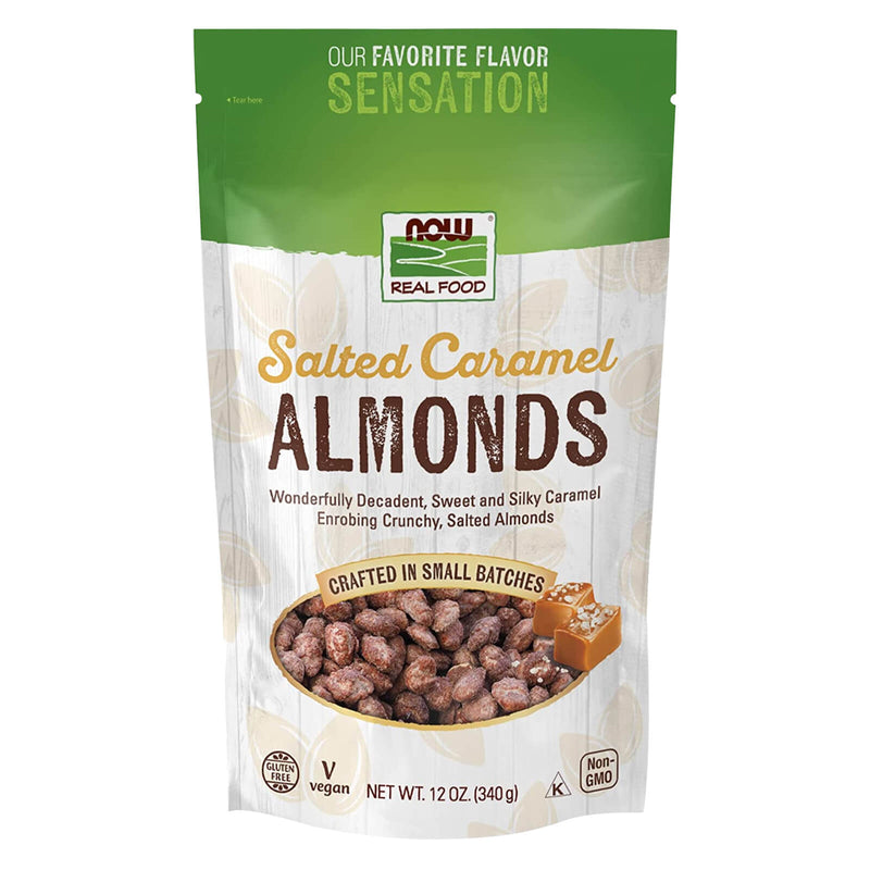 NOW Foods Almonds Salted Caramel 12 oz - DailyVita
