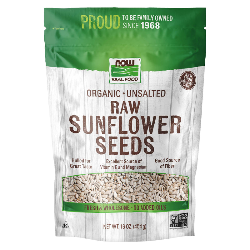NOW Foods Sunflower Seeds Organic Raw & Unsalted 16 oz - DailyVita
