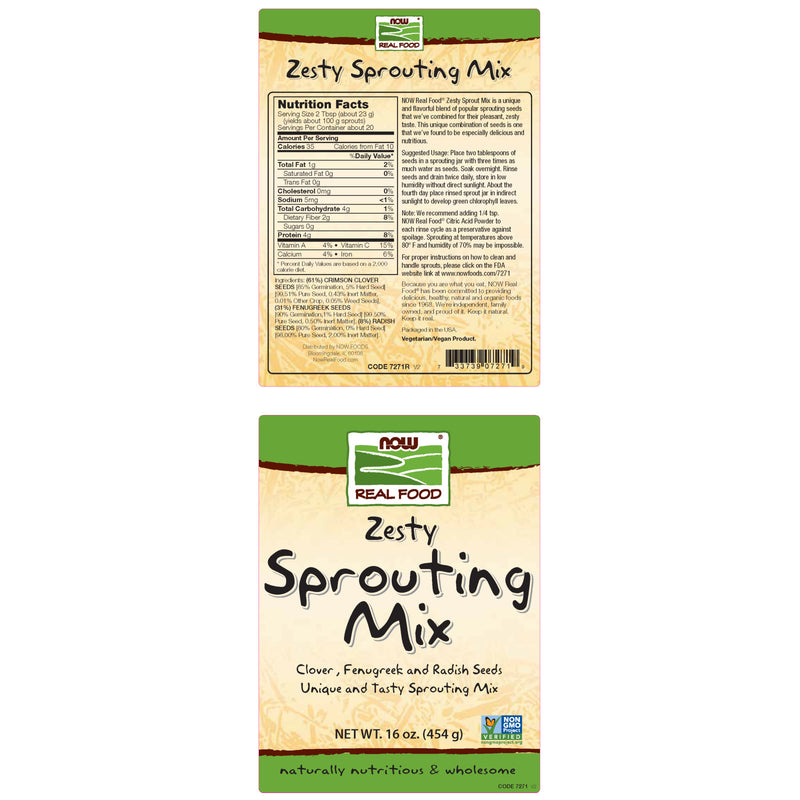 NOW Foods Zesty Sprouting Mix 16 oz - DailyVita