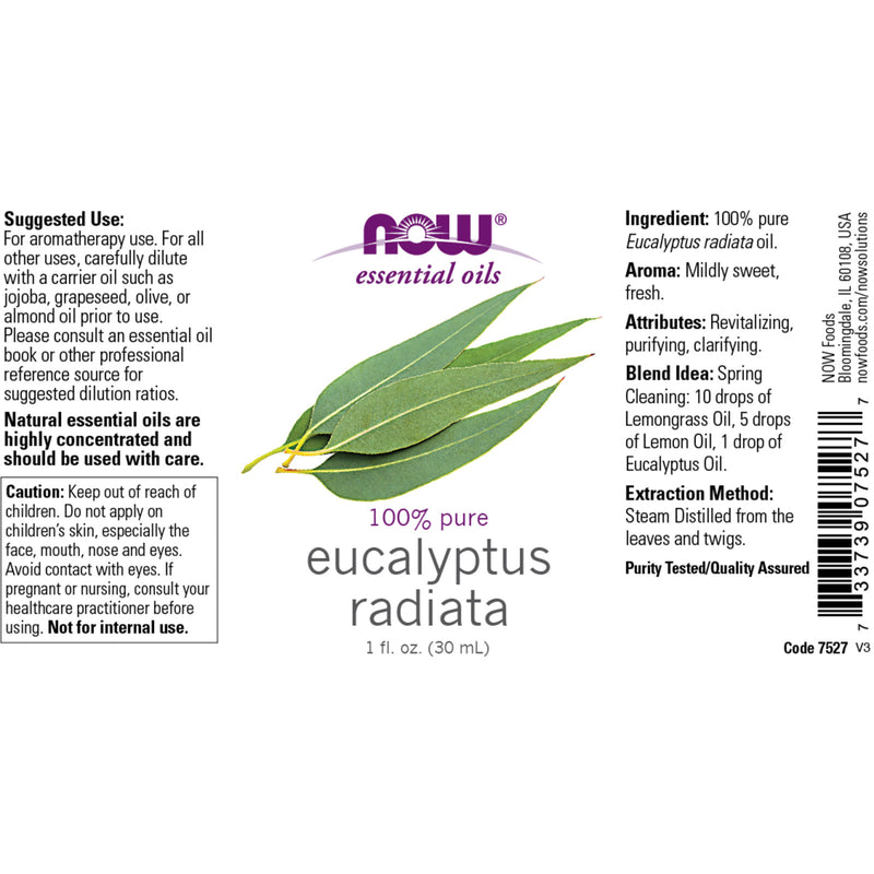 NOW Foods Eucalyptus Radiata Oil 1 fl oz - DailyVita