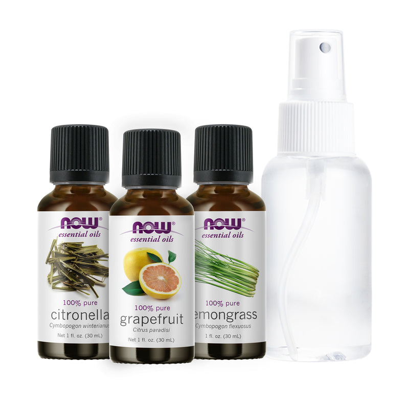 NOW Foods Essential Oil Bundle: Mosquito Repellent Blend (Citronella Lemongrass Grapefruit) - DailyVita