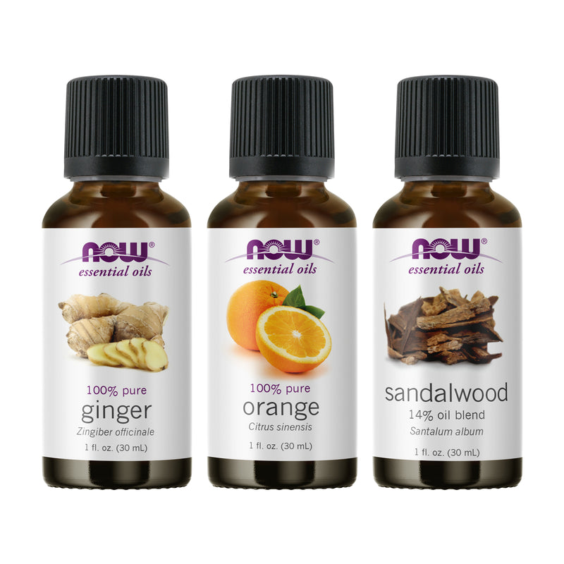 NOW Foods Essential Oil Bundle: Blissful Thinking (Ginger Orange Sandalwood) - DailyVita