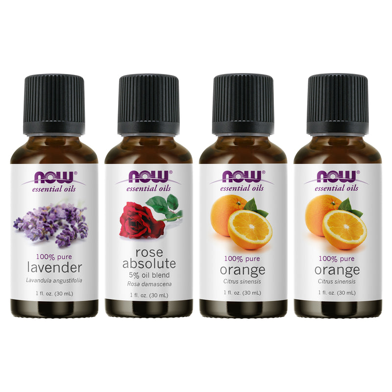 NOW Foods Essential Oil Bundle: Anxiety Relief (Orange Rose Lavender) - DailyVita