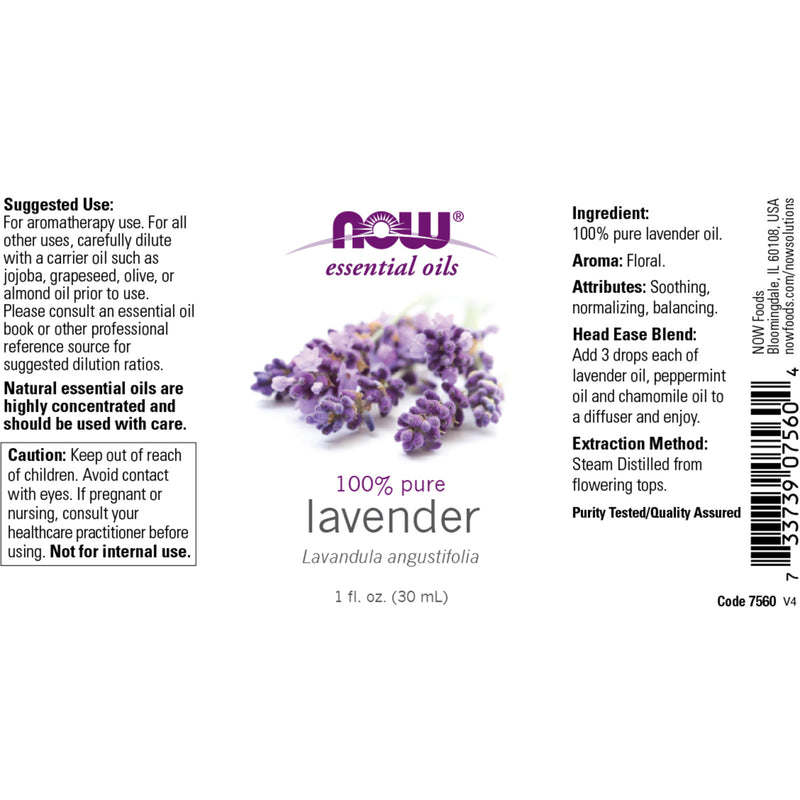 NOW Foods Lavender Oil 1 fl oz - DailyVita