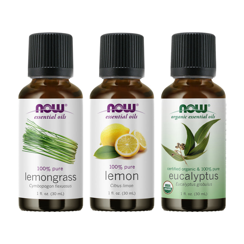 NOW Foods Essential Oil Bundle: Spring Cleaning (Lemongrass Lemon Eucalyptus) - DailyVita