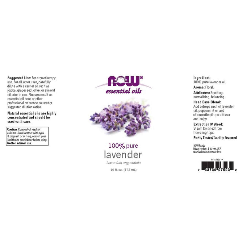 NOW Foods Lavender Oil 16 fl oz - DailyVita