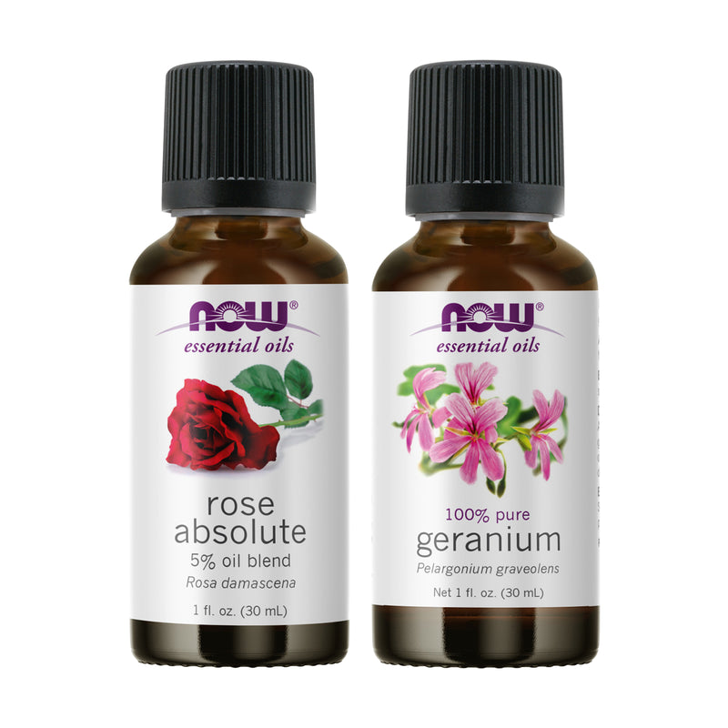NOW Foods Essential Oil Bundle: Floral Meditation (Rose Absolute Geranium) - DailyVita