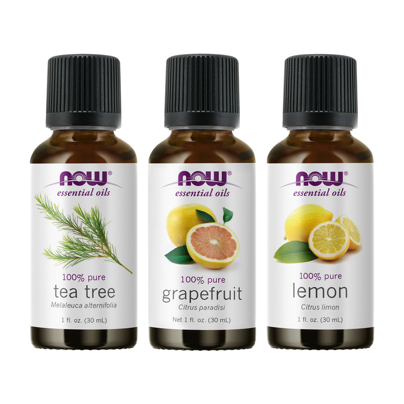 NOW Foods Essential Oil Bundle: Purifying Room (Tea Tree Grapefruit Lemon) - DailyVita