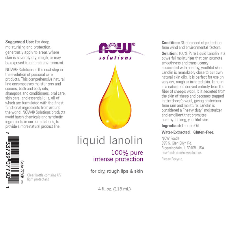 NOW Foods Liquid Lanolin Pure 4 oz - DailyVita